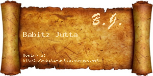 Babitz Jutta névjegykártya